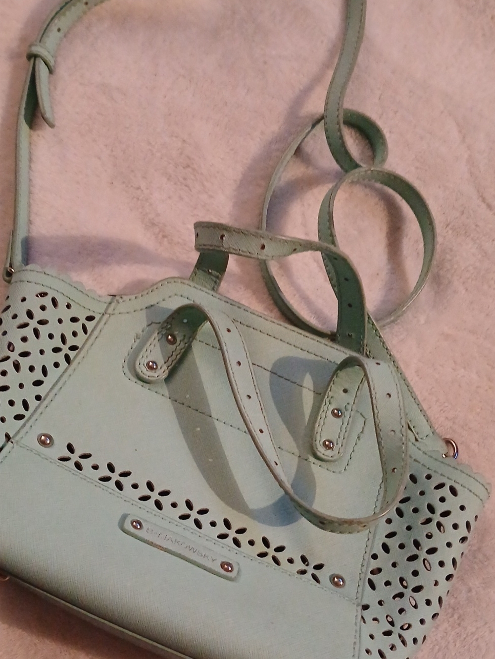 b. makowsky Mint Green Laser-Cut Crossbody Bag [NWOT]